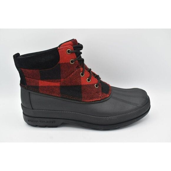 Sperry Men Sz 11.5 Top-Sider Cold Bay Chukka Buffalo Check Red Black Plaid Boots - Picture 5 of 10